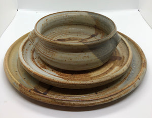 Stoneware Dinnerware Setting: Bowl, Salad Plate, Dinner Plate